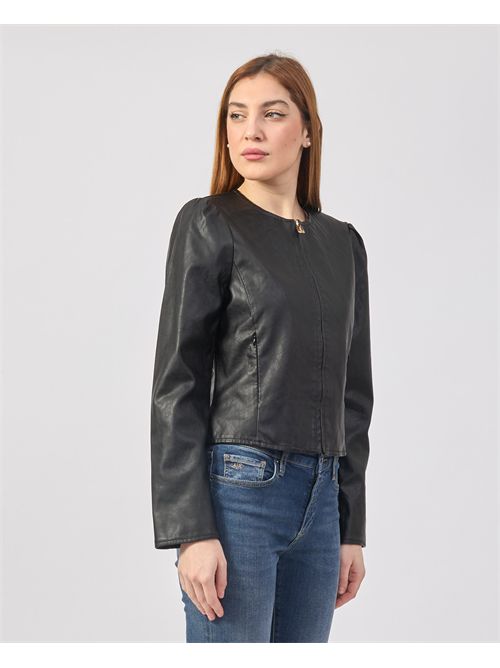 Yes Zee leather effect jacket with pleats on the back YES ZEE | J438-G1000801